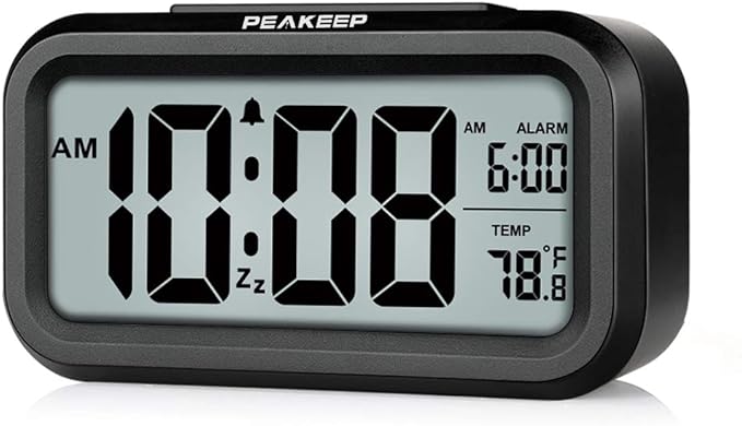 Peakeep Night Light Digital Alarm Clock Battery Operated by PEAKEEP