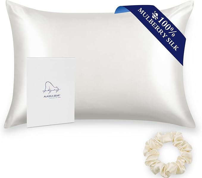 ALASKA BEAR Silk Pillowcase for Hair and Skin, Grade 6A 100% Mulberry Silk by ALASKABEAR