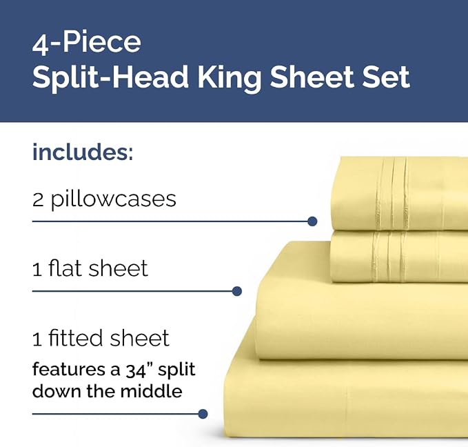 Flex Top Split Head King 4 Piece Sheet Set - Image 2