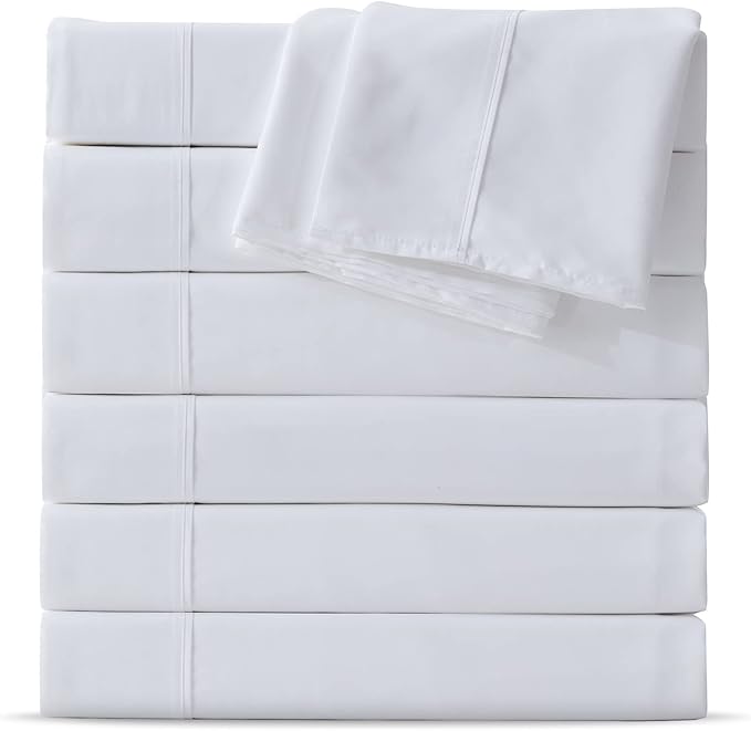 Maple&Stone Queen Flat Sheet 6 Pack, Premium Soft & Breathable, Brushed by MapleStone