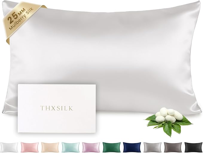 THXSILK 100% Silk Pillowcase for Hair and Skin Luxury 25 Momme Mulberry Silk by THXSILK