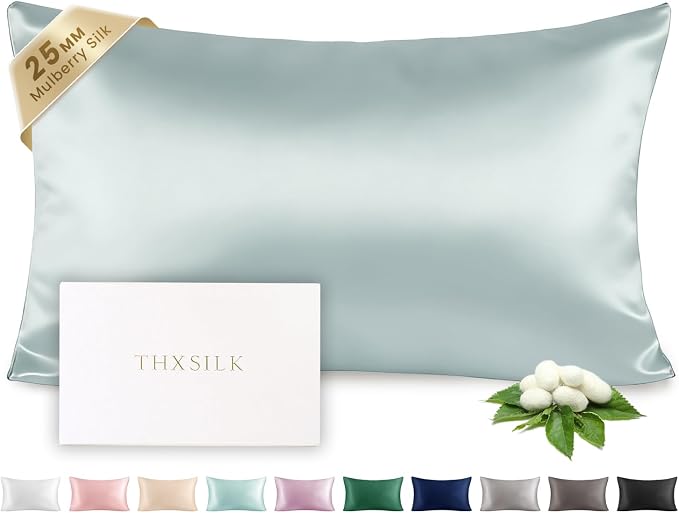 THXSILK 100% Silk Pillowcase for Hair and Skin Luxury 25 Momme Mulberry Silk by THXSILK