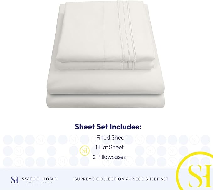 1800 Thread Count Sheet Set – Soft Egyptian Quality Brushed Microfiber Sheets – - Image 4