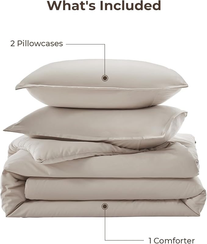 Litanika Oversized King Comforter 120x98, 3 Pieces Linen Lightweight Solid - Image 7