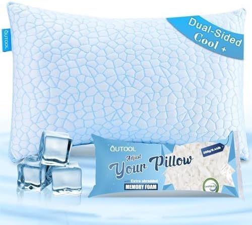 QUTOOL Cooling Pillows for Sleeping, Shredded Memory Foam Pillows King Size Set by QUTOOL