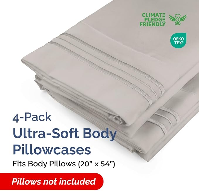 Body Pillowcases Set of 4-20x54 Long Body Pillow Case - Image 2