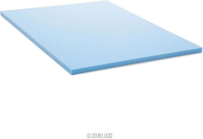 Lucid 2 Inch Memory Foam Mattress Topper, King Size – Cooling Gel Bed Topper – - Image 4