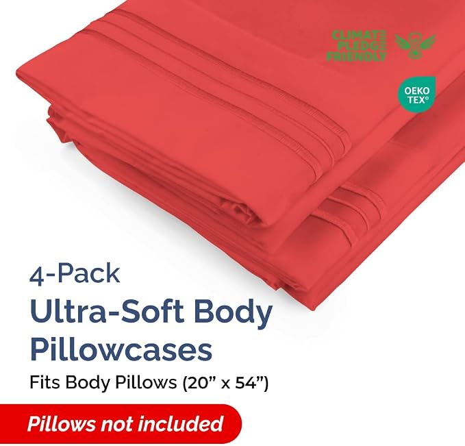 Body Pillowcases Set of 4-20x54 Long Body Pillow Case - Image 2