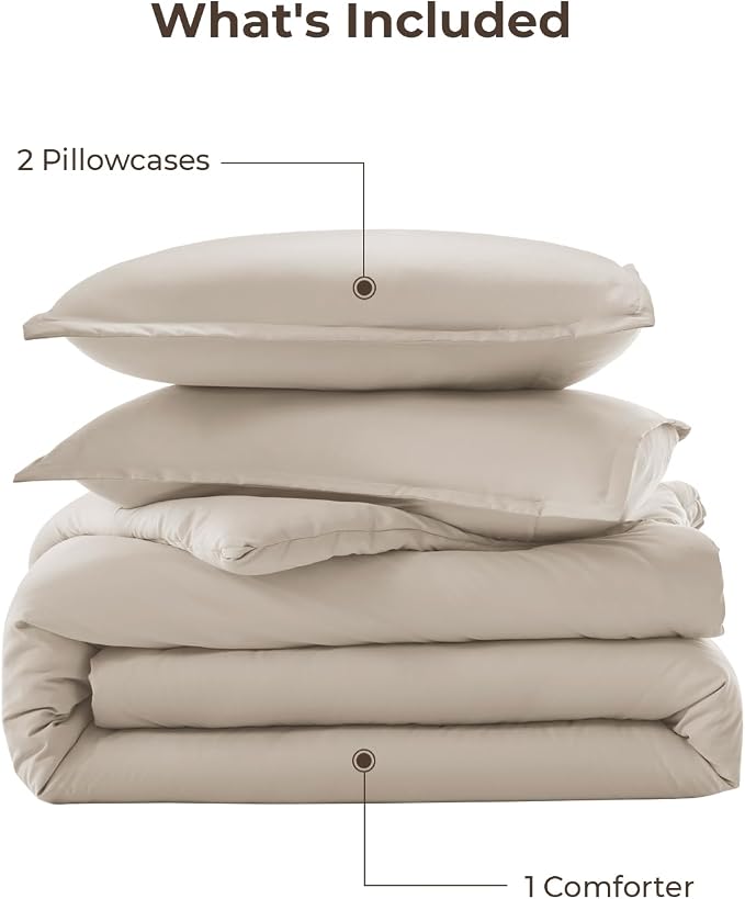 Litanika Oversized King Comforters Oatmeal Super King Plus Size, 3 Pieces - Image 7
