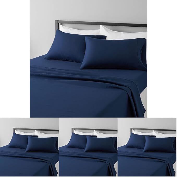 Amazon Basics Lightweight Super Soft Easy Care Breathable Microfiber 4 Piece by AmazonBasics