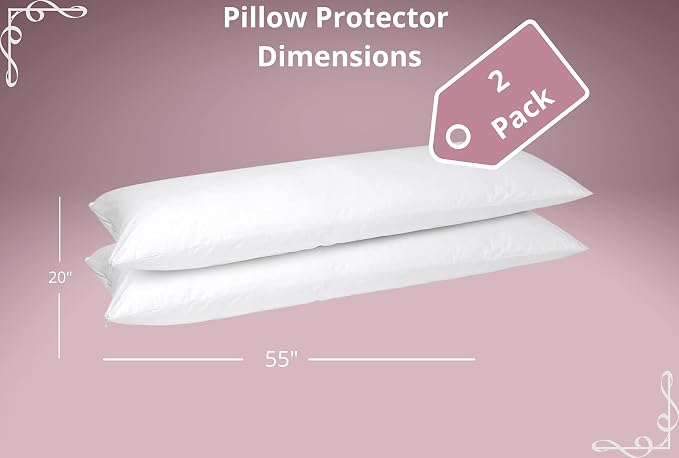 CirclesHome Pillow Protectors 2 Pack Body Zippered - Image 3