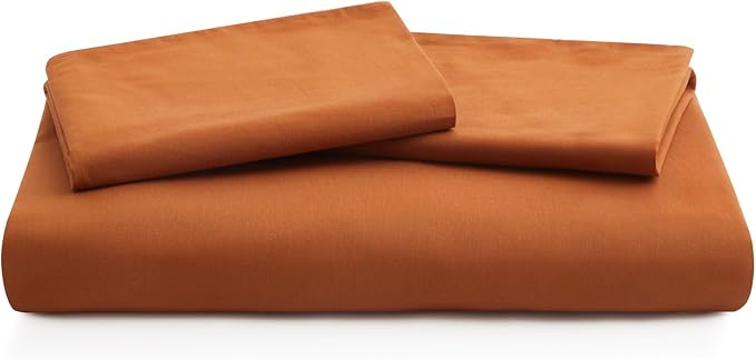 Burnt Orange Duvet Cover Full Size, 100% Washed Cotton Linen Like Bedding Set - Image 7