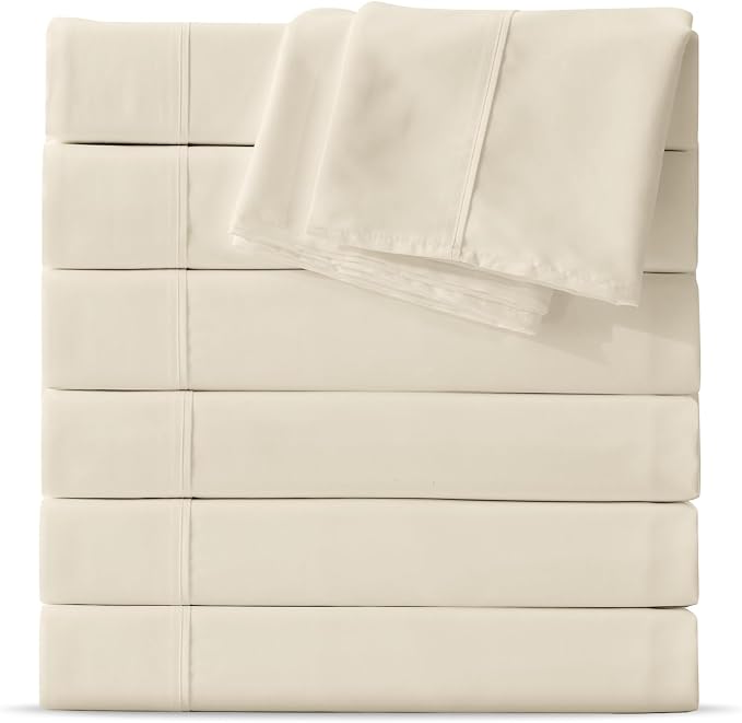Maple&Stone Queen Flat Sheet 6 Pack, Premium Soft & Breathable, Brushed by MapleStone