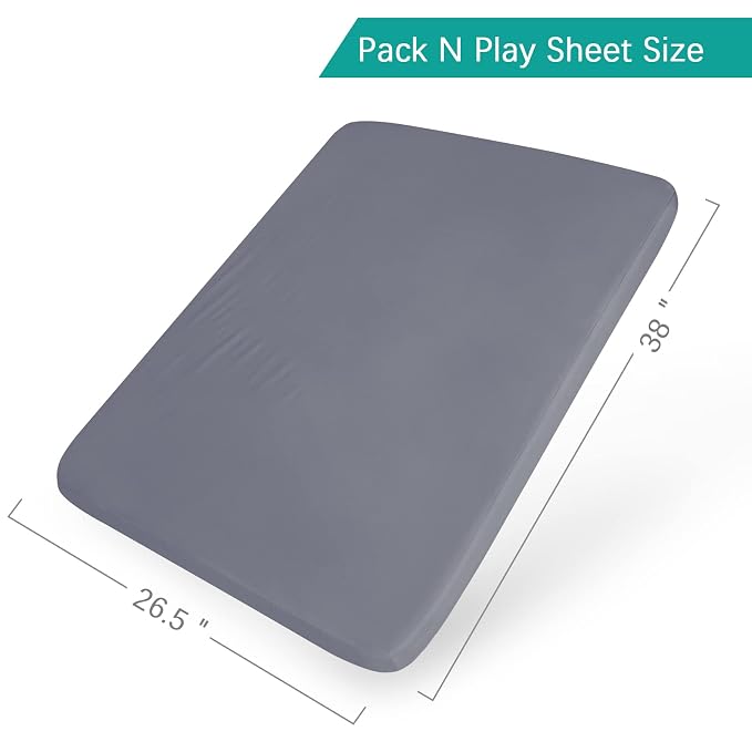 Biloban Pack and Play Sheets Fitted, 2 Pack Pack and Play Sheet Fits - Image 3