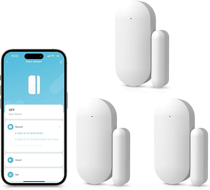Door Alarm Window Sensors, Door Open Alarm Long Battery Life Wireless by CloureeDirect
