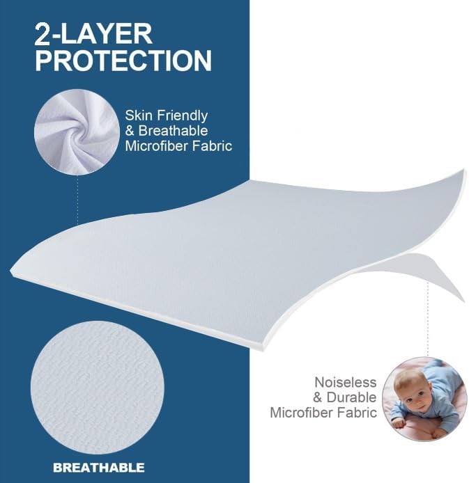 SHOUREN Mattress Topper Cover Only Full, 2-3 Inch Zippered Mattress Topper - Image 2