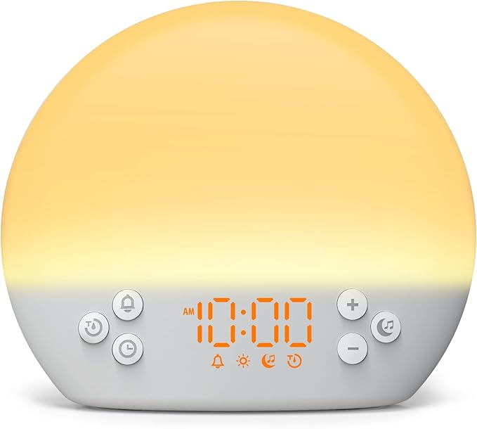KEPLUG Wake Up Light Sunrise Alarm Clock, Digital Alarm Clocks Bedside Dimmable by KEPLUG