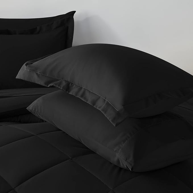 CozyLux Twin XL Comforter Set Black - Image 8