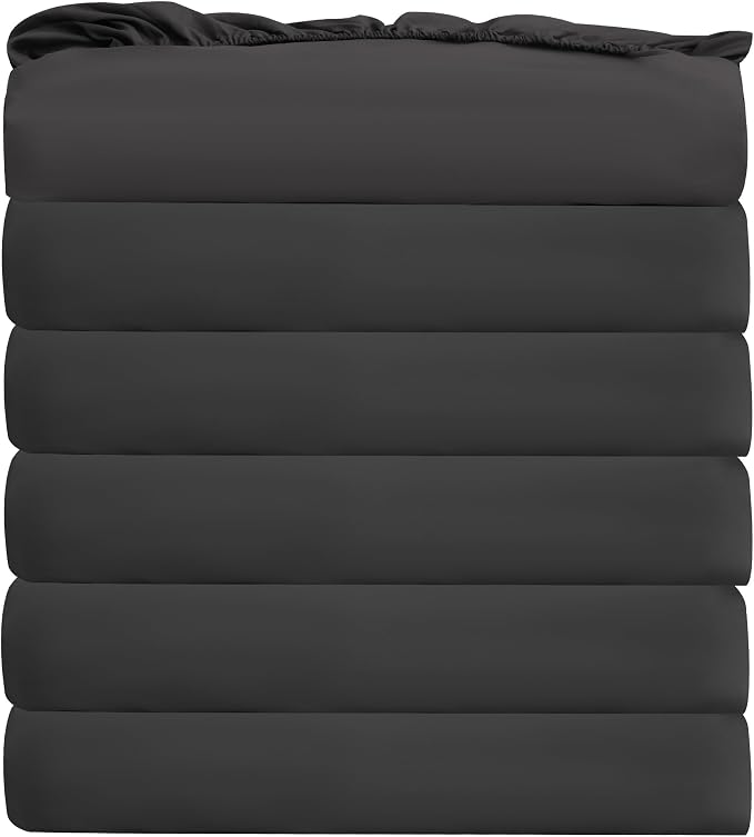 Bulk Queen Fitted Sheet Only Deep Pocket 6 Pack, Quick Sort Bottom Bed Sheets by Culve