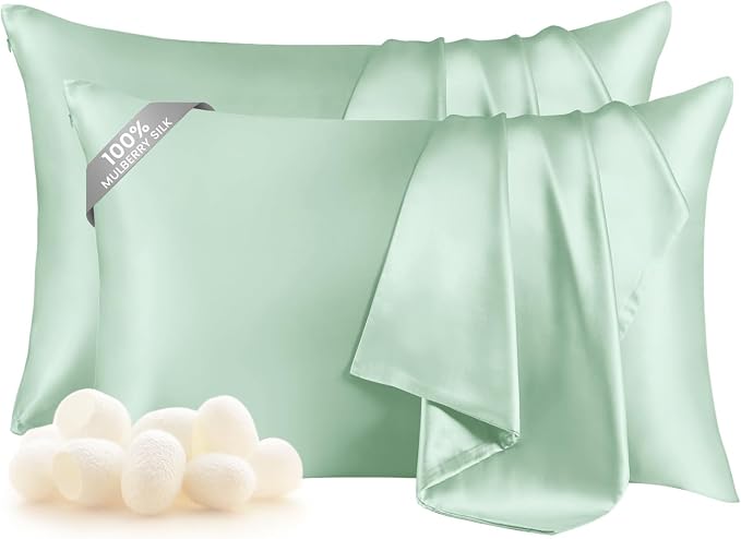 THXSILK Set of 2 100% Mulberry Silk Pillowcase by THXSILK
