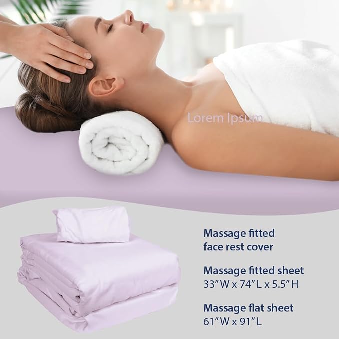 ForPro Premium Flannel 3-Piece Massage Sheet Set, English Rose, - Image 6