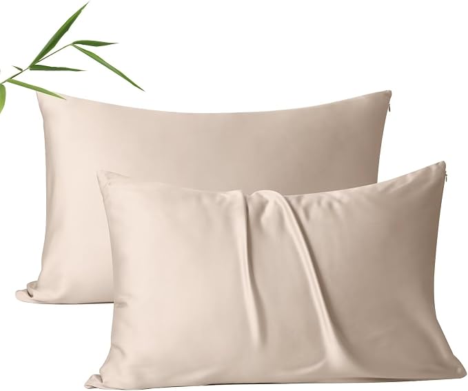 4 Pack Cooling Pillow Cases, Viscose Derived from Bamboo Pillow Protectors King by ShunjieHome