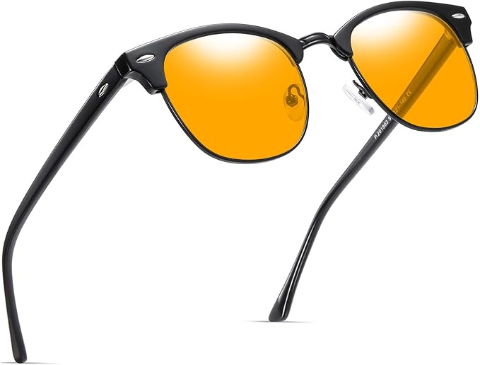 Blue Light Blocking Glasses Vintage Half Frame UV Clear Lens Anti Eyestrain by AOMASTE