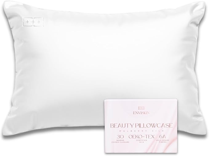 100% Mulberry Silk Pillowcase Infused by ENVISKIN