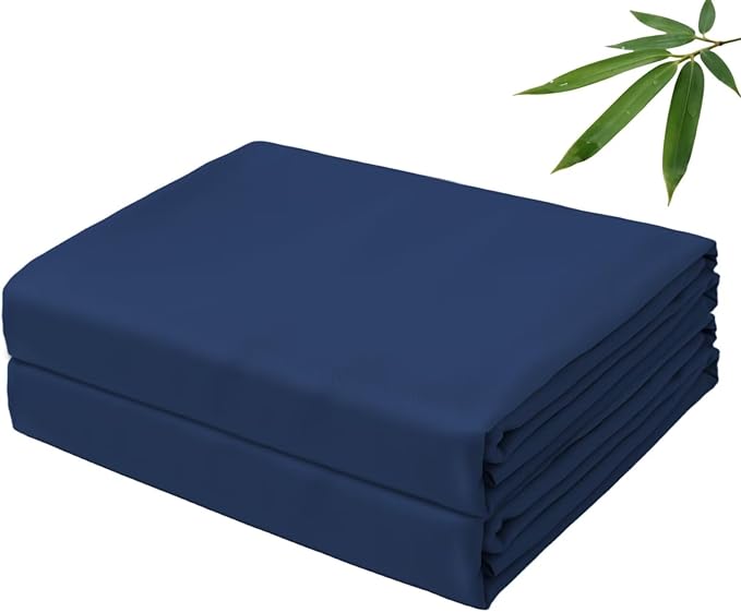 Bamboo Viscose Flat Sheets Only, 400 Thread Count Sateen Weave Twin Size Flat by ZaizaiHome