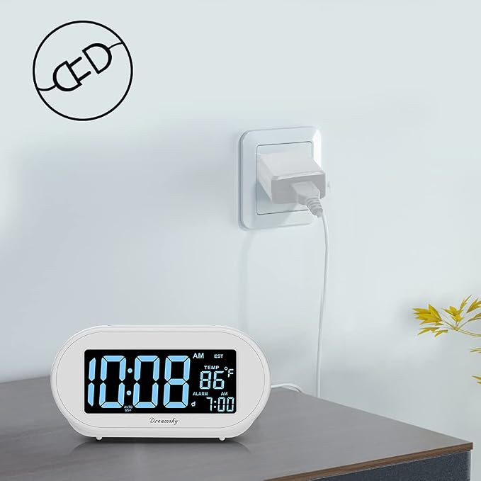 DreamSky Alarm Clocks for Bedrooms, Auto Set Digital Desk Clock for Bedside - Image 4