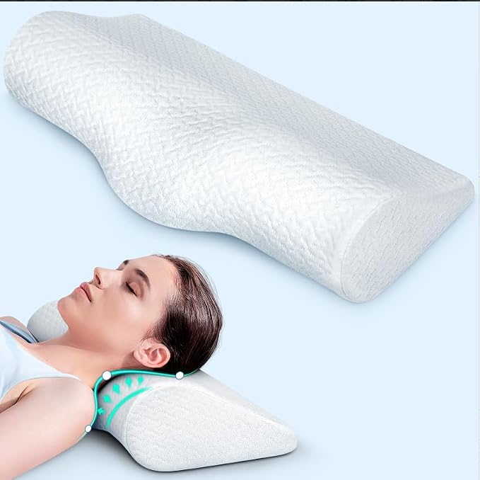 Cervical Neck Pillows for Pain Relief Sleeping, High-Density Memory Foam Pillow by Demelon