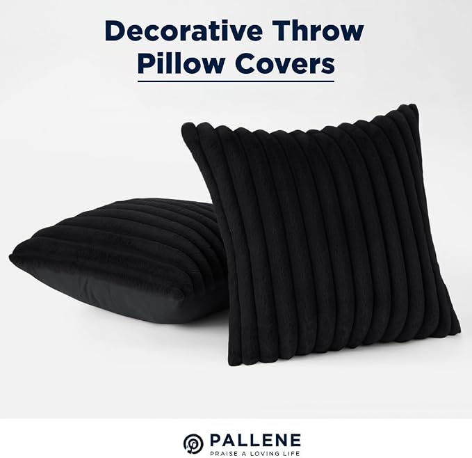 Pallene Faux Fur Plush Throw Pillow Covers 20x20 Set of 2, Luxury Soft Fluffy - Image 5