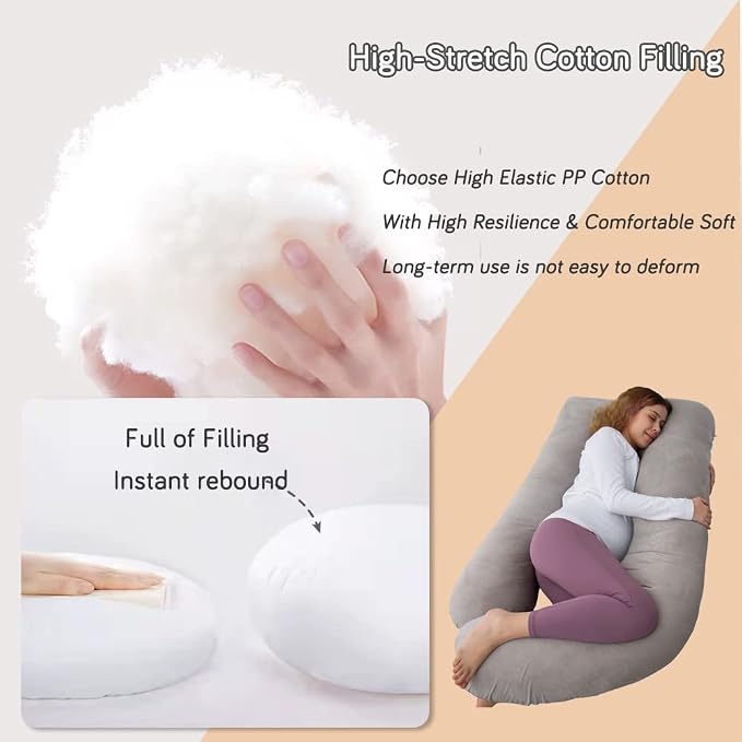 60 Inch Pregnancy Pillows for Sleeping, Extra Large U Shaped Body Pillow - Image 5