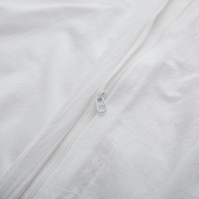 White Duvet Cover Full Size, 100% Washed Cotton Linen Like Bedding Set - Image 5