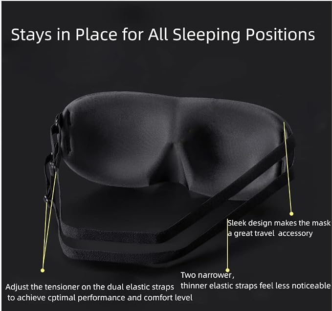 ALASKA BEAR Sleep Mask 2 Straps, Deep Concave Molded Foam Mask - Image 4