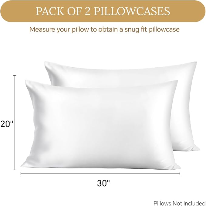 INFIIXSO Mulberry Silk Pillowcase 2 Count, Silk Pillow Cases Queen Size Set - Image 3