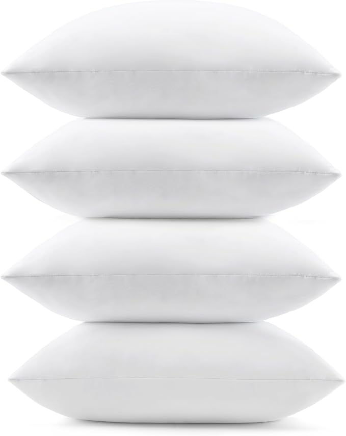 puredown® 12x20 Feather Down Pillow Inserts, 4 Pack Lumbar Pillow Inserts by Puredown