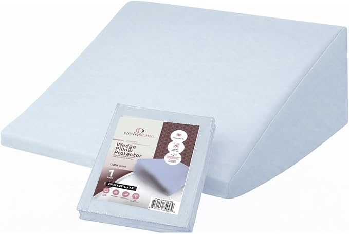 CirclesHome Wedge Pillow Cover 100% Cotton, Zippered Wedge Pillow Case Protector by CirclesHome