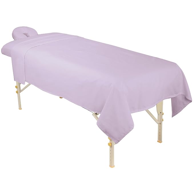 ForPro Premium Flannel 3-Piece Massage Sheet Set, English Rose, - Image 2