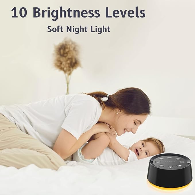 Brown Noise Sound Machine with 30 Soothing Sounds 12 Colors Night Light White - Image 5