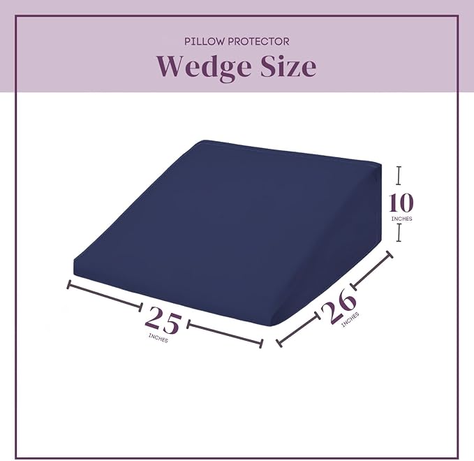 CirclesHome Wedge Pillow Cover 100% Cotton, Zippered Wedge Pillow Case Protector - Image 2