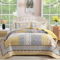 WONGS BEDDING Yellow Quilt Set Full, Bohemian Patchwork Bedspread Coverlet Set by WONGSBEDDING