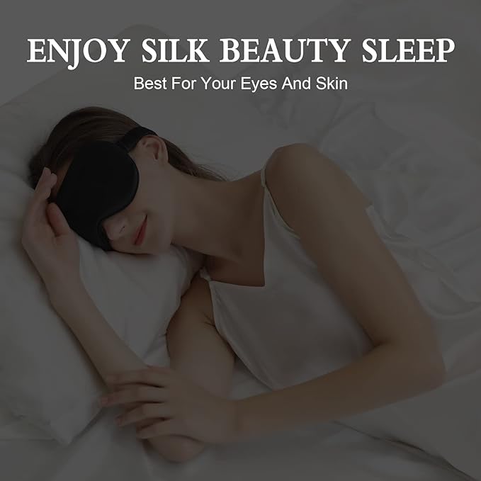 ZIMASILK Adjustable 22 Momme 100% Mulberry Silk Sleep Mask, 3D Contoured Cup - Image 5