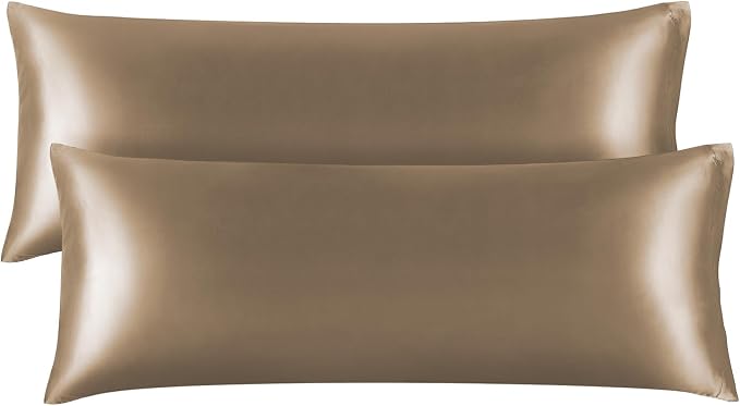 BEDELITE Satin Body Pillow Cover 2 Pack, Super Soft and Cooling Body Pillow by BEDELITE