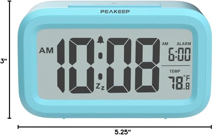 Peakeep Night Light Digital Alarm Clock Battery Operated - Image 8