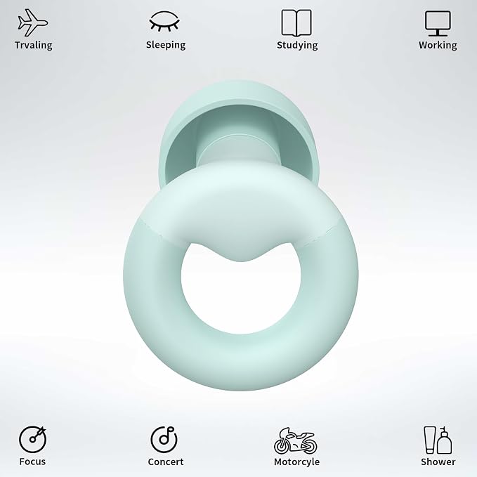 JUSTRVN Ear Plugs for Sleeping, 2 Pairs of Reusable Earplugs for Noise - Image 2