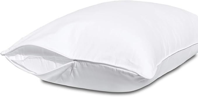 Pillow Protectors with Zipper Standard Size-100% Cotton Pillowcases by Precoco