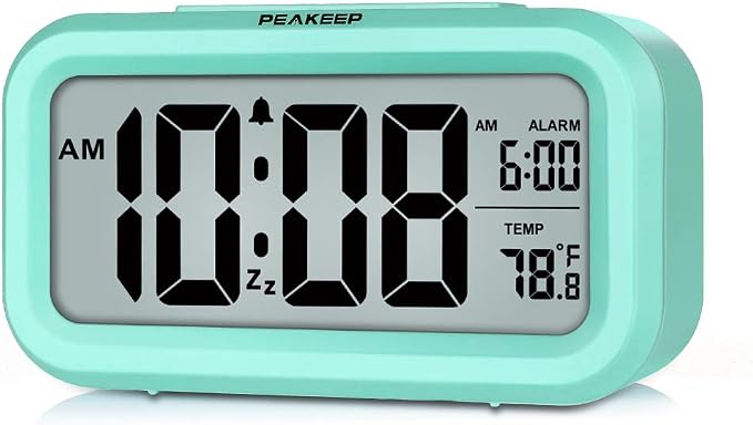 Peakeep Night Light Digital Alarm Clock Battery Operated by PEAKEEP