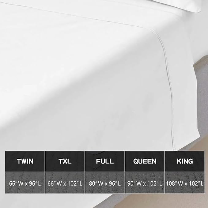 Mattress-Homes Full XL 100% Egyptian Cotton Top Sheet 1Pcs, Cool & Breathable - Image 3