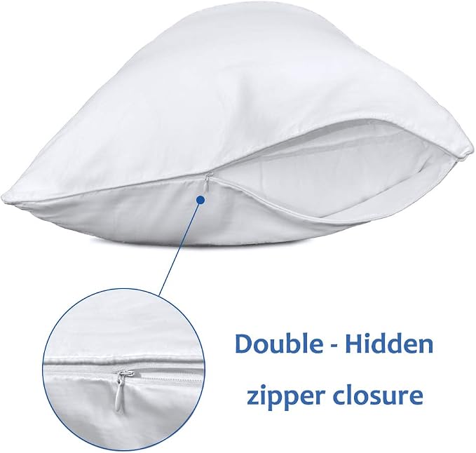 Precoco Body Pillow Pillowcase, 100% Cotton White Body Pillow Cover - Image 3
